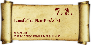 Tamás Manfréd névjegykártya
